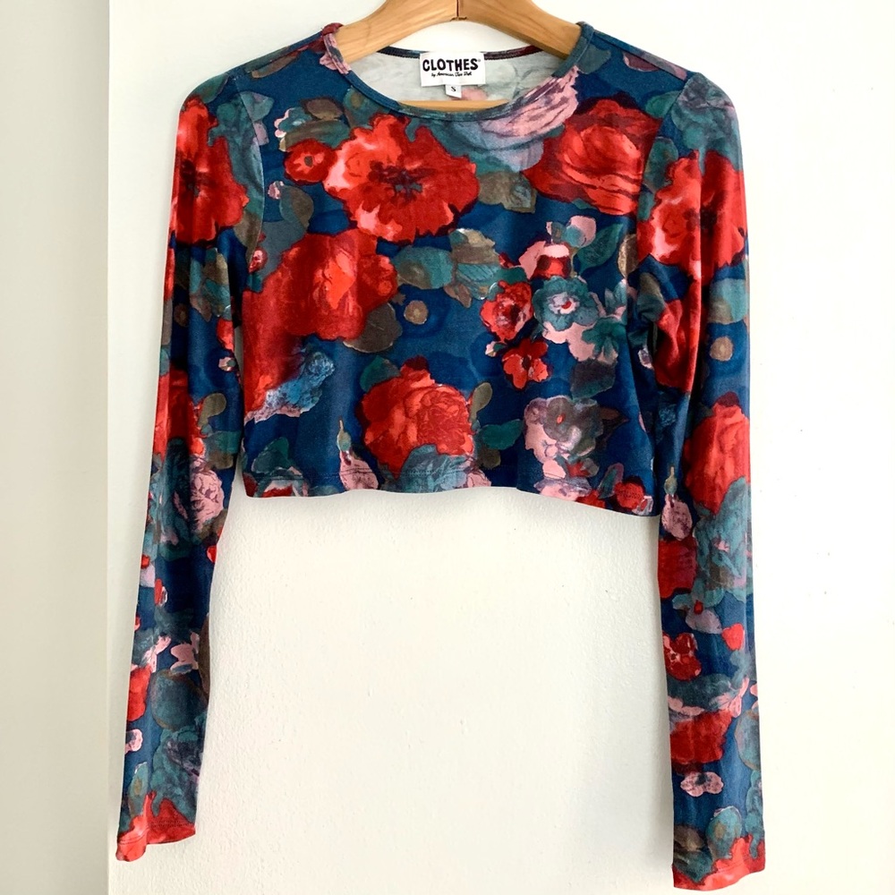*SOLD* American Two Shot Floral Crop Top